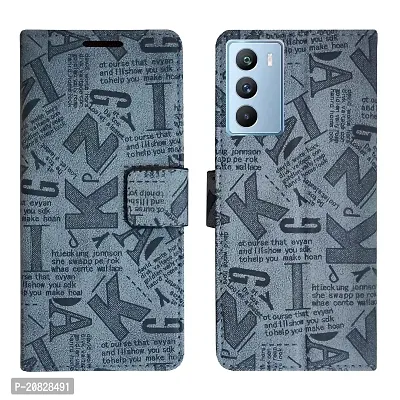 Dhar Flips Grey ATZ Flip Cover IQOO 9 SE 5G| Leather Finish|Shock Proof|Magnetic Clouser Compatible with IQOO 9 SE 5G (Grey)