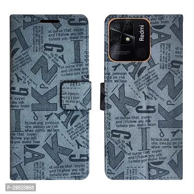Dhar Flips Grey ATZ Flip Cover Redmi 10 Power| Leather Finish|Shock Proof|Magnetic Clouser Compatible with Redmi 10 Power (Grey)