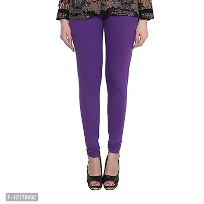 Stylish Fancy Cotton Solid Full Length Leggings For Women-thumb0