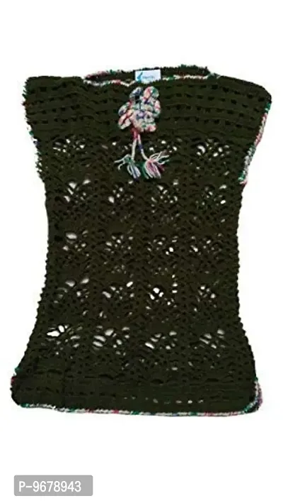 Deecrochet Crochet Pullover Top for Woman (Mehendi Green, Small)