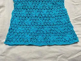 Deecrochet Women's Handmade Crocheted Woollen Slim Size Top (SK083, Sky Blue, Medium)-thumb4