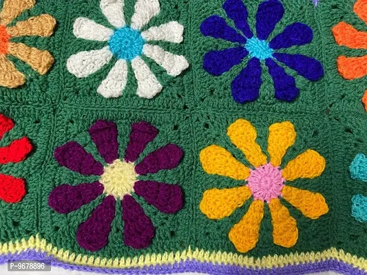 Deecrochet Crocheted Woolen Daisy Flower 3D Crop Top for Woman - Size 36, Multicolor-thumb4