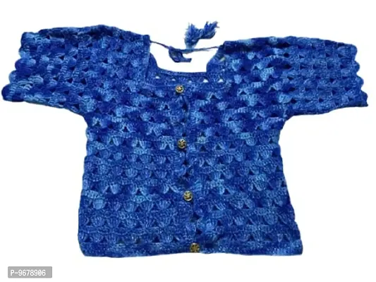 Deecrochet Handmade Crochet Woman Crop top - Shaded Blue, Size 40