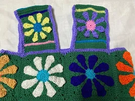 Deecrochet Crocheted Woolen Daisy Flower 3D Crop Top for Woman - Size 36, Multicolor-thumb4