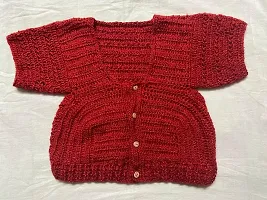 Deecrochet Woman Crochet Woolen Katori Blouse - Small, Red, Size 26-thumb1