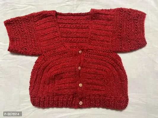 Deecrochet Woman Crochet Woolen Katori Blouse - Small, Red, Size 26-thumb2