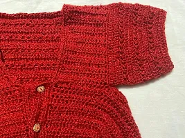 Deecrochet Woman Crochet Woolen Katori Blouse - Small, Red, Size 26-thumb4