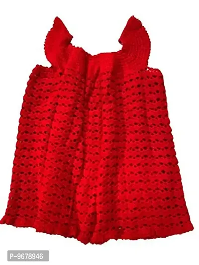 Deecrochet Woolen Crocheted Women's Empire Top (SK102; Red; Medium)