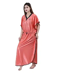 ANSH COLLECTION Women's Satin Solid Kaftan Maxi Nighty; [Satin-Kaptan-]-thumb3