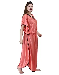 ANSH COLLECTION Women's Satin Solid Kaftan Maxi Nighty; [Satin-Kaptan-]-thumb1