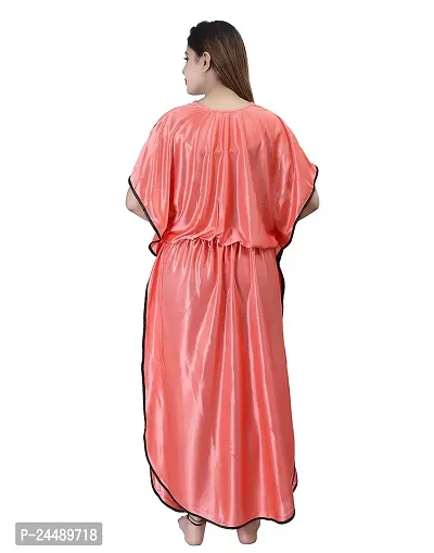 ANSH COLLECTION Women's Satin Solid Kaftan Maxi Nighty; [Satin-Kaptan-]-thumb3