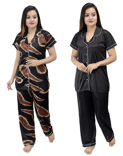 Buy one Get One Trendy Satin Nightsuit Combo of 2
