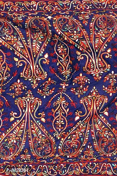 PRIZOMAX KASHMIRI Stylish Women's Fancy Embroidered Dupatta For Women & Girl (Blue)-thumb4