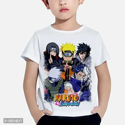 BBF Customized Designed Printed Round Neck Half Sleeve bestbf 9 Characters Printed T-Shirts for Kids, Boys and Girls (Color- White) (14-15 Years)