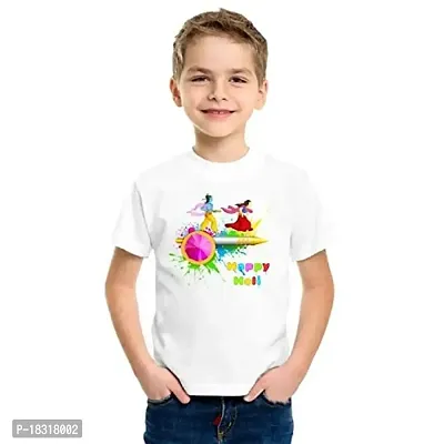 RK Sales Regular Fit Printed Tshirts for Kids, Boys and Girls (Color-White, Size- 6-7 Years)