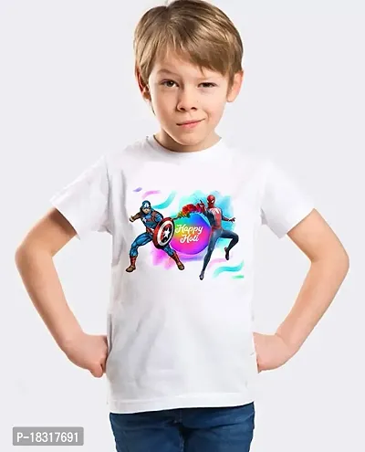 RK Sales Bura Na Mano Holi Hai Printed Casual Tshirts for Kids, Boys and Girls (Color-White, Size- 13-14 Years)