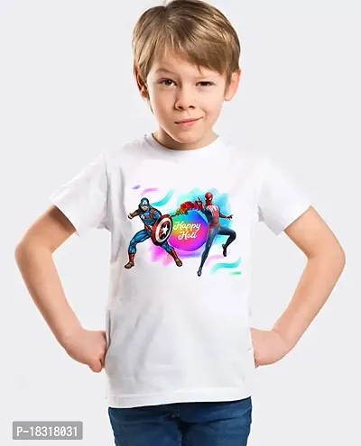 RK Sales Bura Na Mano Holi Hai Printed Casual Tshirts for Kids, Boys and Girls (Color-White, Size- 11-12 Years)