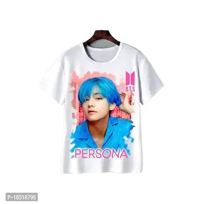 Round Neck Style Persona Blue Look Printed Tshirt Boys and Girls