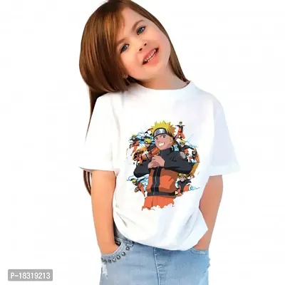 ON Trend Round Neck Style Anime Power Printed White Tshirt Boys and Girls(size-6-7)