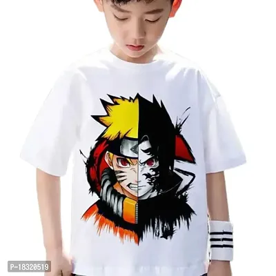 Buy Round Neck Half Sleeve Shippuden Anime Character Printed Tshirt for  Boys and Girls (4-5 Years) White at Amazon.in