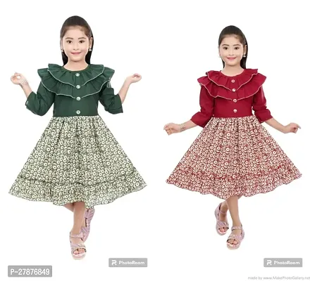 Trendy  Cotton Blend Frock For Girl Pack Of 2-thumb0