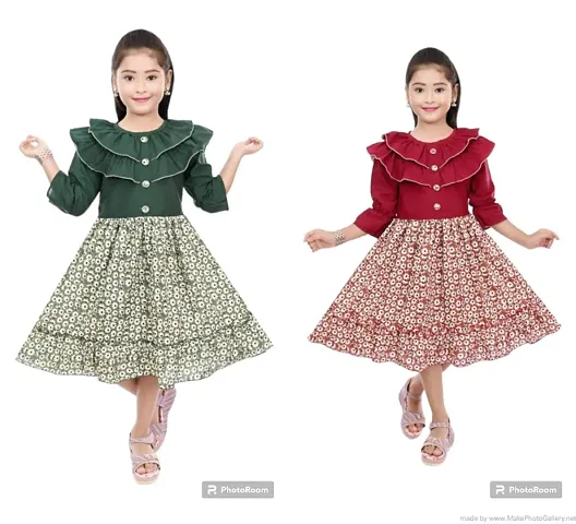 Stylish Frocks For Girls Pack Of 2