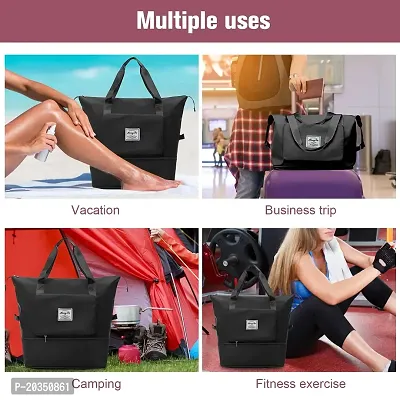 Buy Large Capacity Folding Travel Bag, Travel Lightweight Waterproof Carry  on Luggage Bag with Fixed Strap, Dry and Wet Separation Foldable Travel  Duffel Bag for Weekender Overnight Sports Gym Bag, Black Online