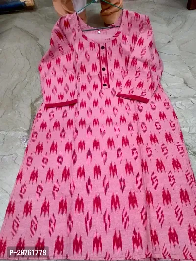 A-Line Multicoloured  Cotton Blend Kurta For Women