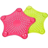 Multicolor Hair Catcher Durable Silicone Hair Stopper Shower Drain Covers Easy to Install and Clean for Bathroom Bathtub and Kitchen Sink (Pack of 2)-thumb3