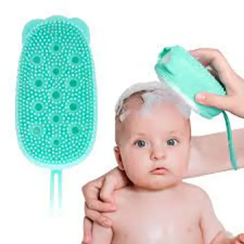 Baby Bibs And Finger Toothbrush And Bath Sponge And Body Cleaner Brush