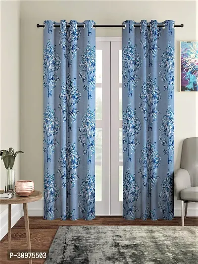 Polyster Printed Door Curtain | Pack Of 2 pc | 4 * 7 ft-thumb0