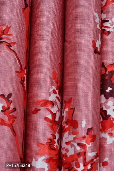 LUXURY CRAFTS? Eyelet Polyester Designer Door Curtain 7 feet x 4 feet(Pack of 2) (Light Pink)-thumb2