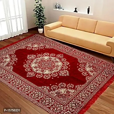 LUXURY CRAFTS Unique Design Cotton Carpet/Rug for Home/Living Room(4 x 6 feet) (Pack of 1) (Red 2)