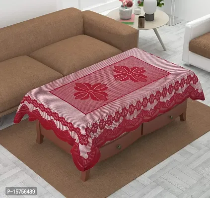 LUXURY CRAFTS Designer 4 Seater Center Table Cover (60x40 inches) (Red)-thumb0