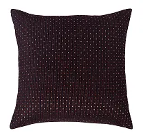 Luxury Crafts Luxurious Polyester Polka Dotted Cushion Cover Set - 16x16 inches (Pack of 5) (Coffee)-thumb1