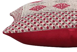 Luxury Crafts Cotton Cushion Cover Set - 16x16 inches (Pack of 5) (Maroon)-thumb2