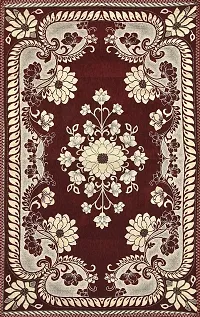 LUXURY CRAFTS Attractive Luxurious Design Velvet 4 Seater Center Table Cover (Maroon)-thumb1