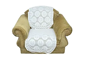 Crafts Net Polyester Fabric 5 Seater Sofa And Chair Cover Set Of 6 Pcs White-thumb3