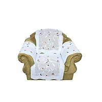 LUXURY CRAFTS 5 Seater Net Polyester Sofa and Chair Cover Set with 6 Pieces Arms Cover (Set of 12 Pieces) (White)-thumb1
