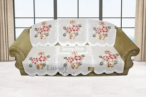 LUXURY CRAFTS 5 Seater Net Polycotton Sofa Cover(Set of 6 Pieces)(Off White)-thumb4