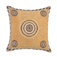 LUXURY CRAFTS Luxurious Chenille Cushion Cover, 16x16 inches or 40x40 cms (Pack of 5) (Beige)-thumb1