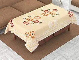 LUXURY CRAFTS Designer Seater Center Table Cover (60x40 inches) -Ligh Yellow-thumb2