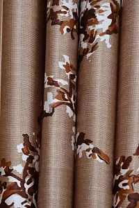 LUXURY CRAFTS Eyelet Polyester Door Curtain 7 feet x 4 feet (Light Brown)-Pack of 1-thumb1