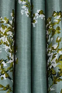 LUXURY CRAFTS? Eyelet Polyester Designer Door Curtain 7 feet x 4 feet(Pack of 2) (Light Green)-thumb1