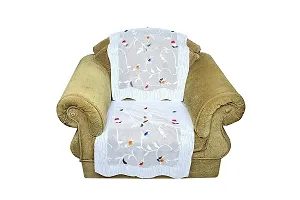 LUXURY CRAFTS Beautiful Design 5 Seater Sofa and Chair Cover Set (Set of 6 Pieces) (White) (5 Seater)-thumb3