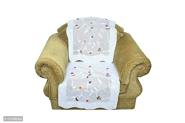 LUXURY CRAFTS Beautiful Design 5 Seater Sofa and Chair Cover Set (Set of 6 Pieces) (White) (5 Seater)-thumb4