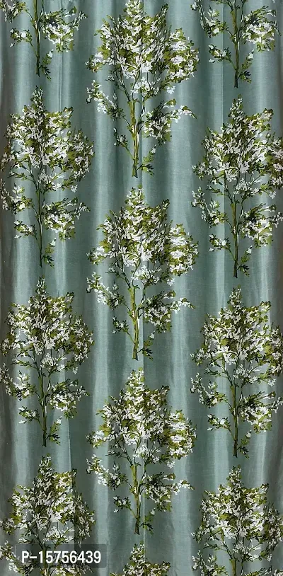LUXURY CRAFTS Eyelet Polyester Door Curtain 7 feet x 4 feet (Light Green)- Pack of 1-thumb4