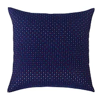 Luxury Crafts Luxurious Polyester Polka Dotted Cushion Cover Set - 16x16 inches (Pack of 5) (Blue)-thumb1