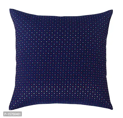 Luxury Crafts Luxurious Polyester Polka Dotted Cushion Cover Set - 16x16 inches (Pack of 5) (Blue)-thumb2