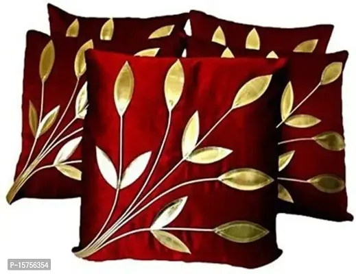 LUXURY CRAFTS Luxurious Velvet Touch Digital Printed Cushion Cover Set - 16 x 16 Inches(40x40 cms) (Maroon)-thumb0